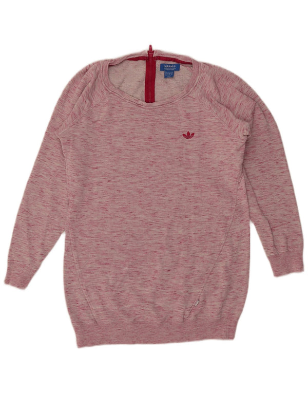 Pulover adidas pentru femei UK 12, bumbac cu pete roz mediu