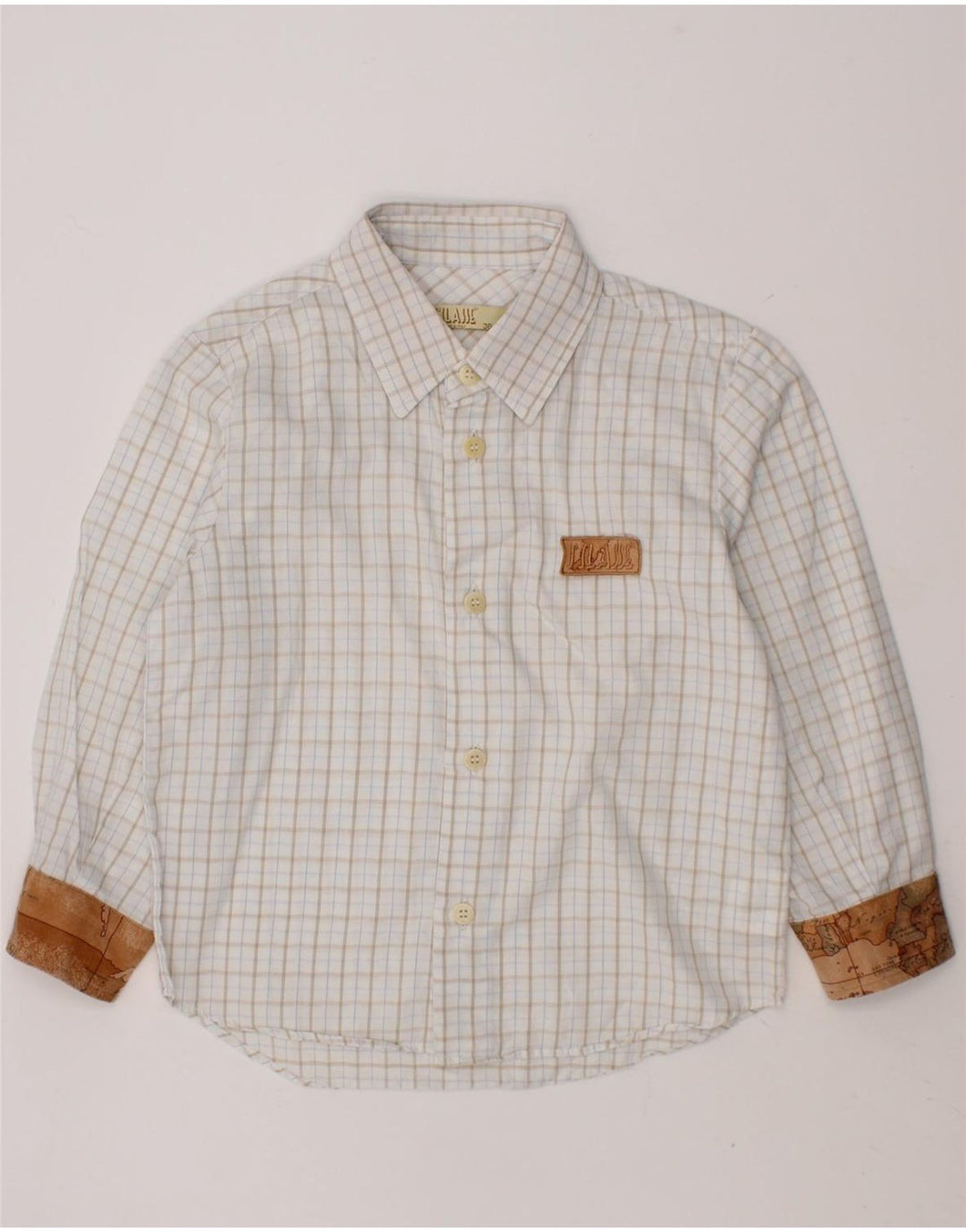 ALVIERO MARTINI Boys Shirt 2-3 Years White Check Cotton Vintage ALVIERO MARTINI and Second-Hand ALVIERO MARTINI from Messina Hembry 