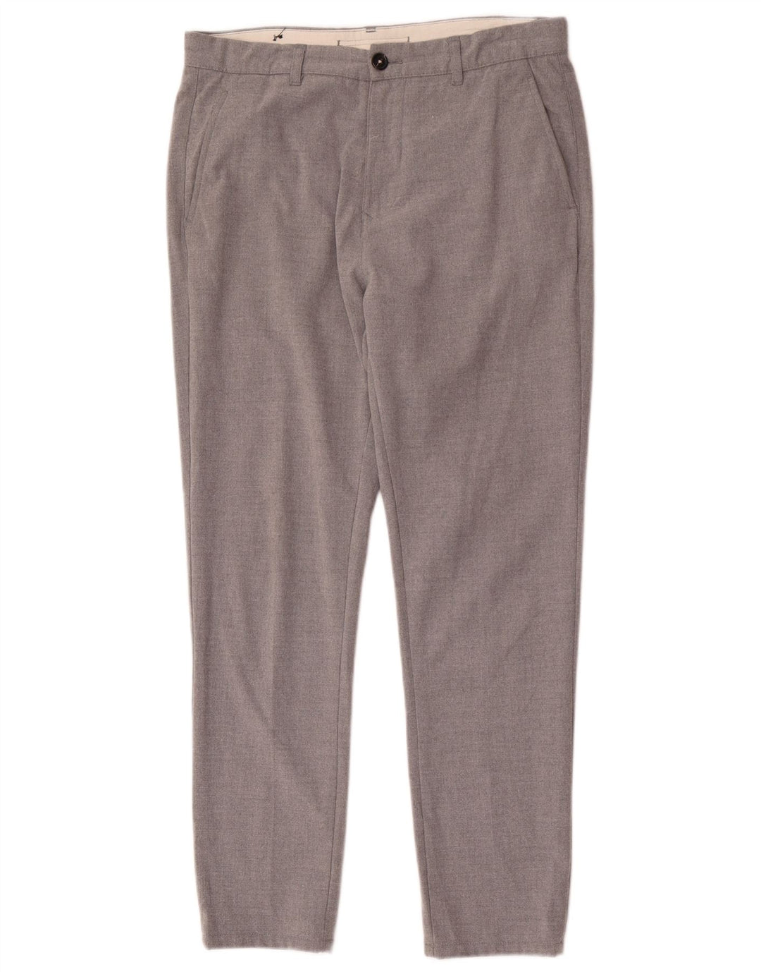 Pantaloni chino slim pentru bărbați Zara EU 42 Large W32 L28 Gri Poliester
