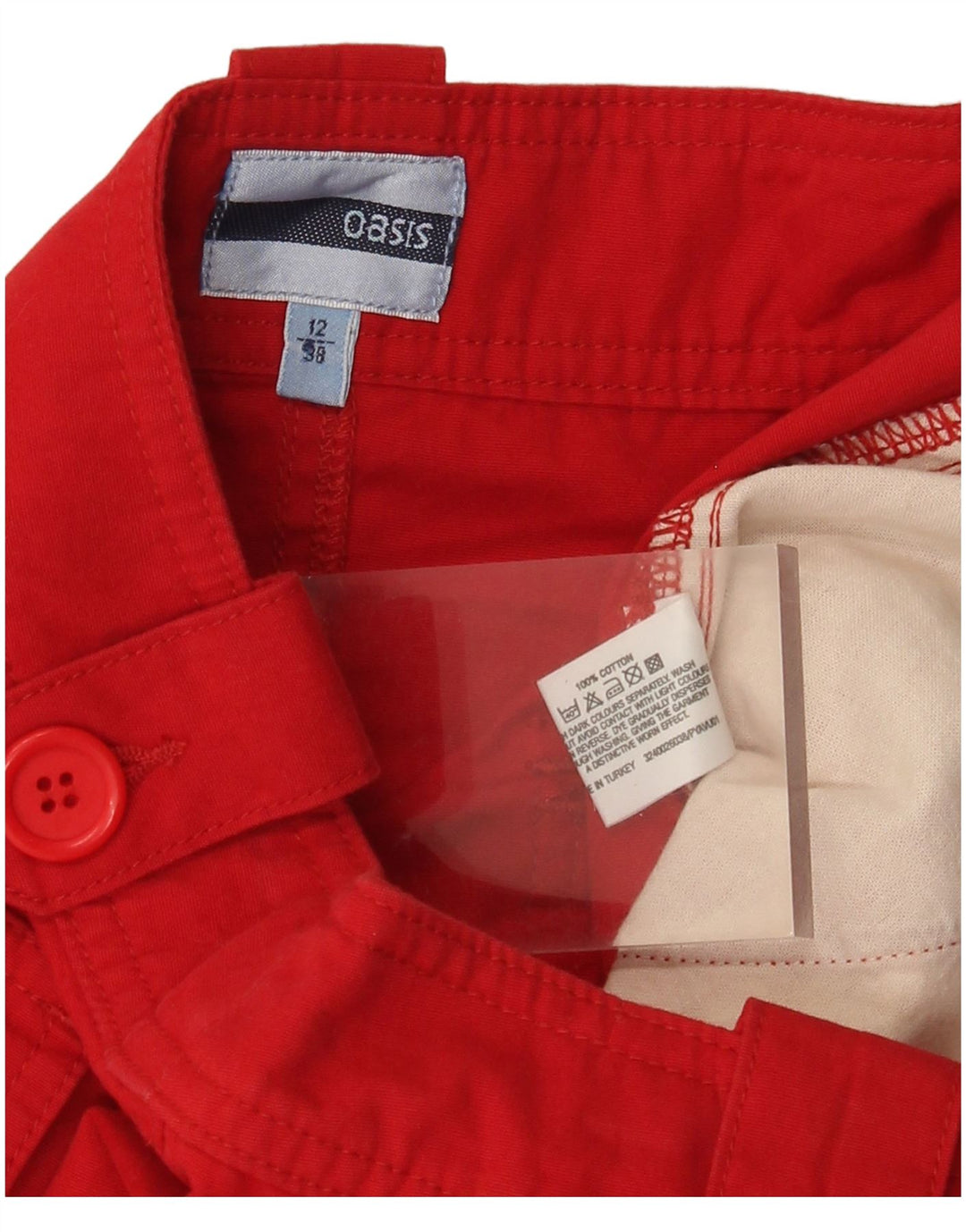 Fusta cargo pentru femei Oasis UK 12 Medium W30 Bumbac roșu
