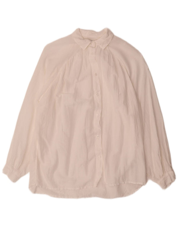 Cămașă supradimensionată pentru femei PEPE Jeans UK 14 Bumbac alb mediu