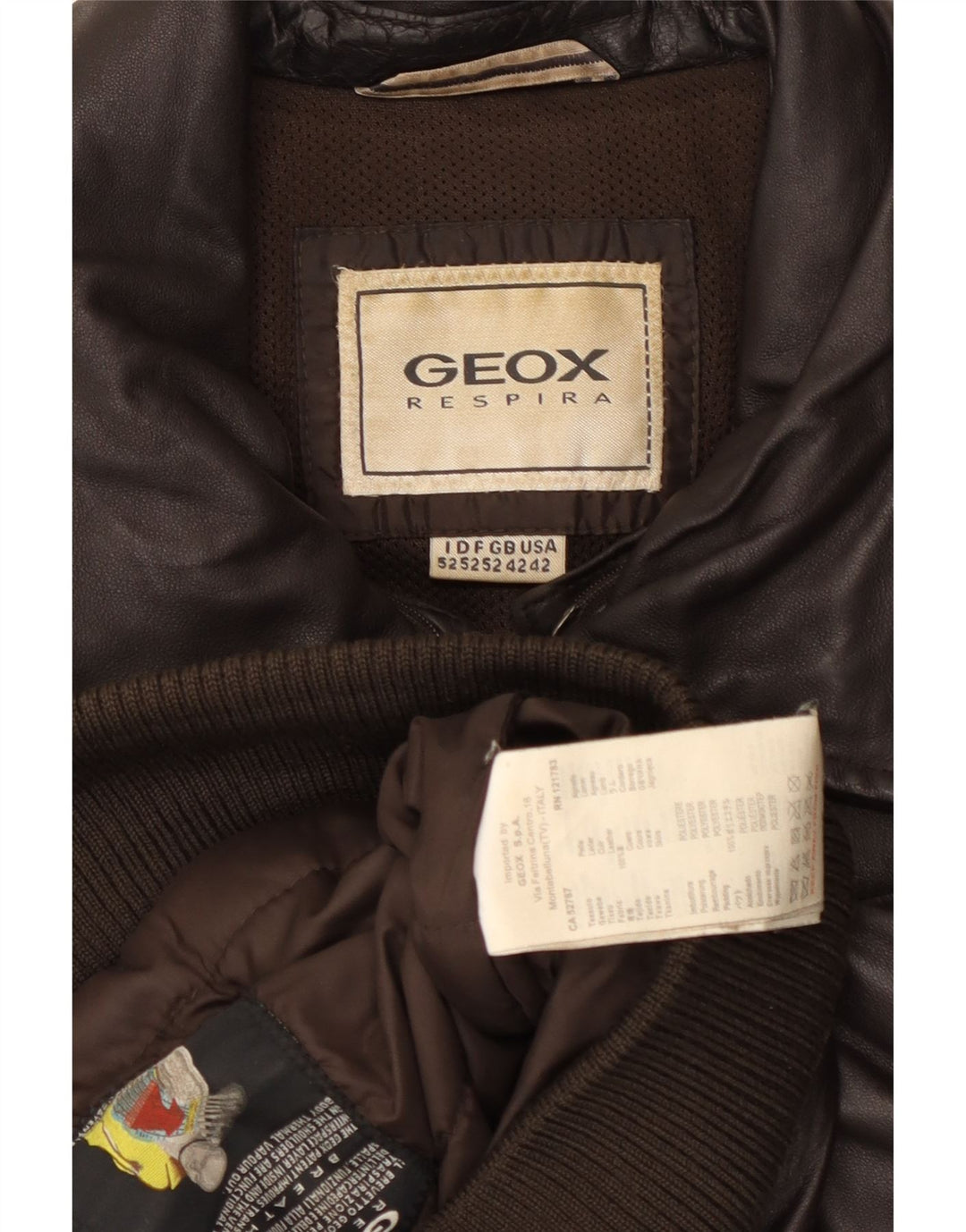 Geacă Bomber din piele pentru bărbați Geox UK 42 XL, piele neagră
