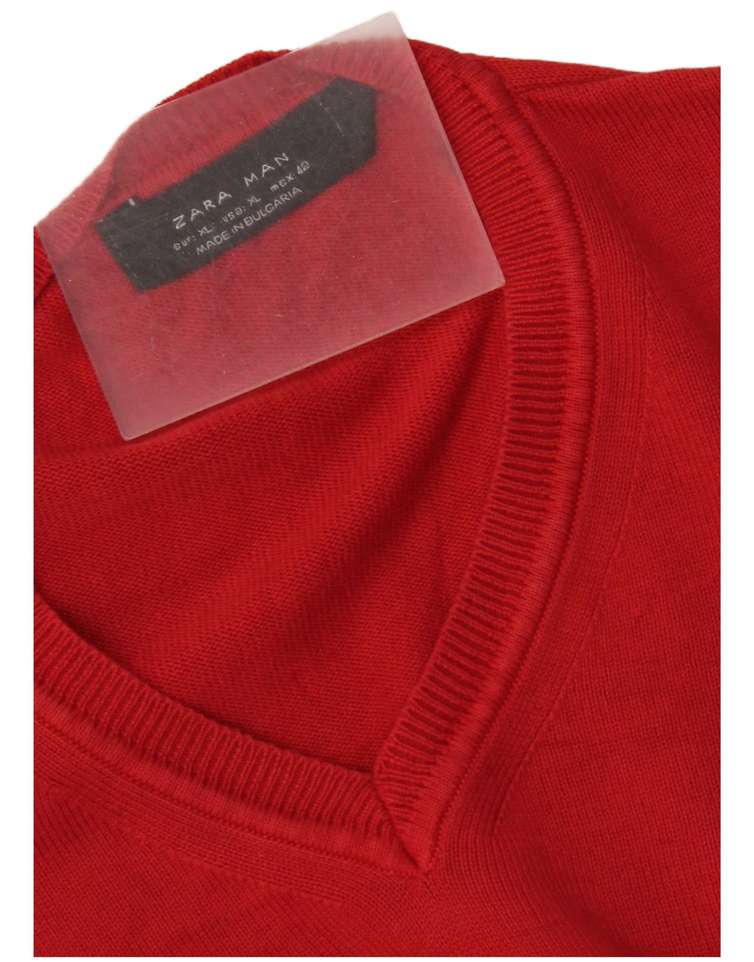 Pulover pentru bărbați Zara, cu decolteu în V, XL, roșu