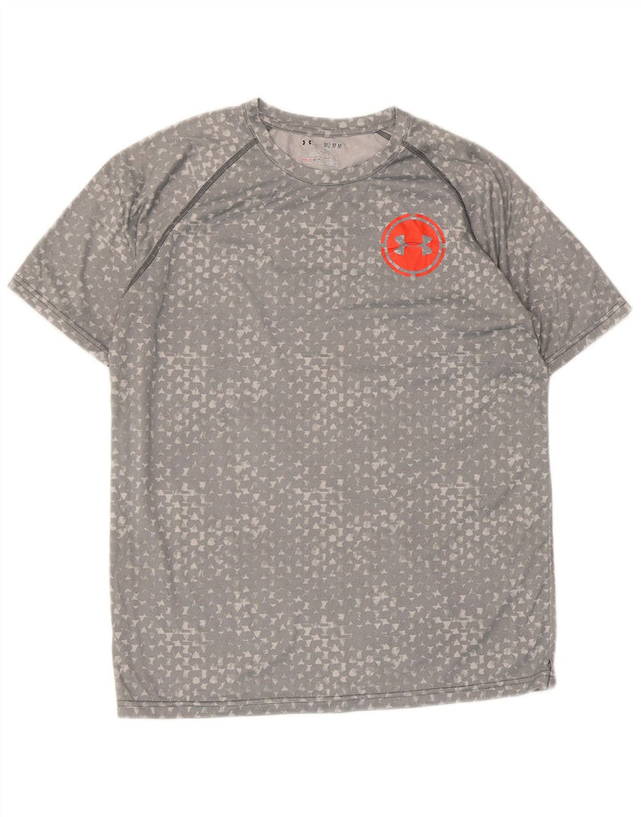 Tricou pentru bărbați UNDER ARMOUR Heat Gear Top Mediu Gri Geometric