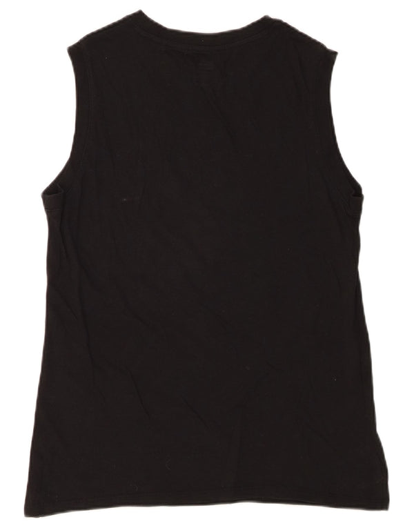 Levi's Womens Graphic Vest Top UK 10 Small Black Bumbac