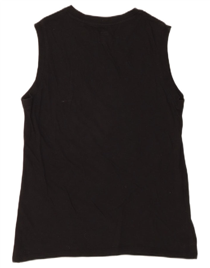 Levi's Womens Graphic Vest Top UK 10 Small Black Bumbac