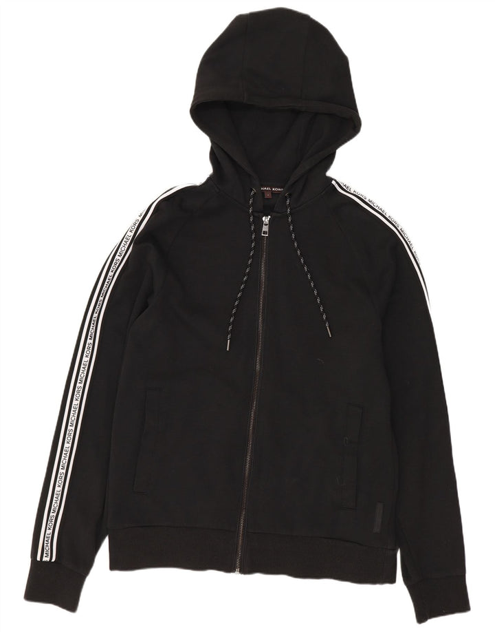 MICHAEL KORS Pulover cu capotă cu fermoar grafic pentru bărbați, mic, negru