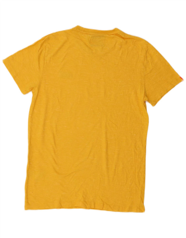 Tricou Superdry pentru bărbați Top din bumbac galben mediu