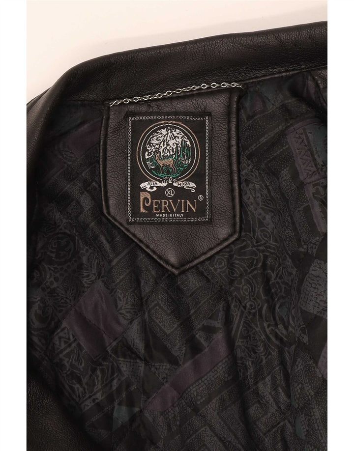 Jachetă de piele Pervin pentru bărbați UK 42 XL Negru