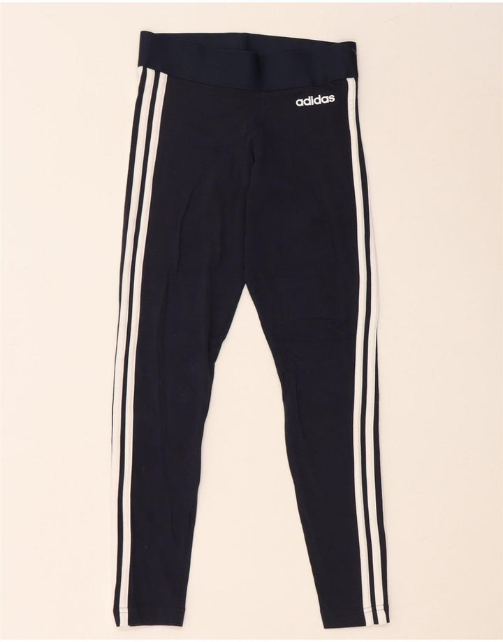 Leggings pentru femei ADIDAS UK 4/6 XS bleumarin bumbac