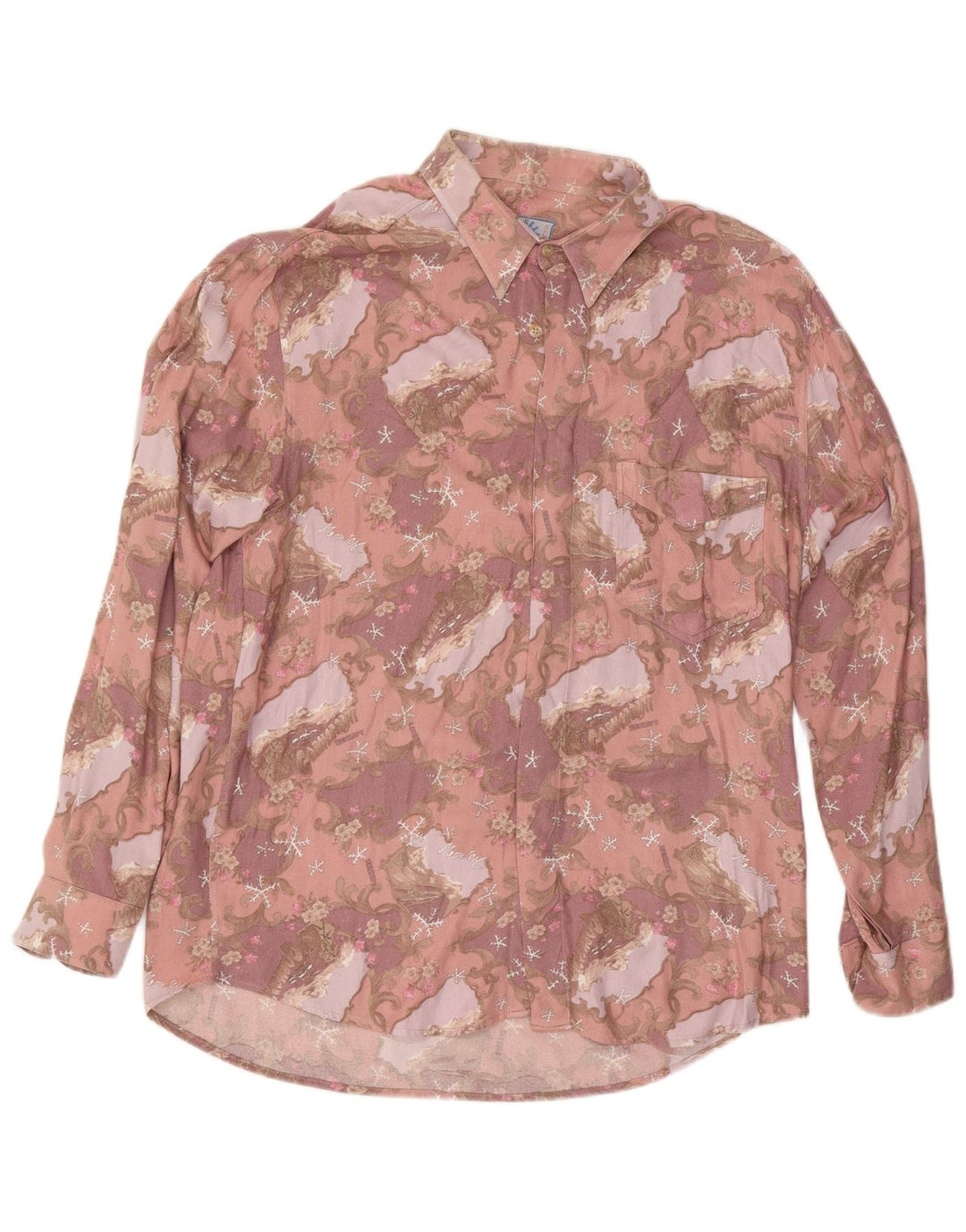 Cămașă Azzurra Bărbați XL Roz Floral Viscoză