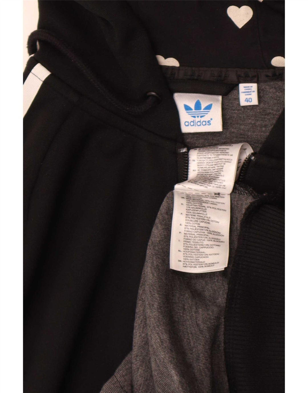 Pulover Adidas Graphic Zip pentru femei IT 40 Poliester negru mic