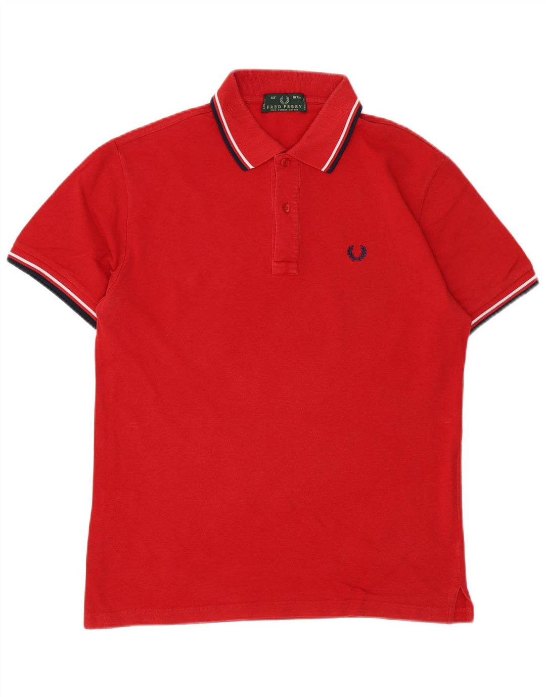 Cămașă polo Fred Perry pentru bărbați, bumbac cu dungi roșii medii