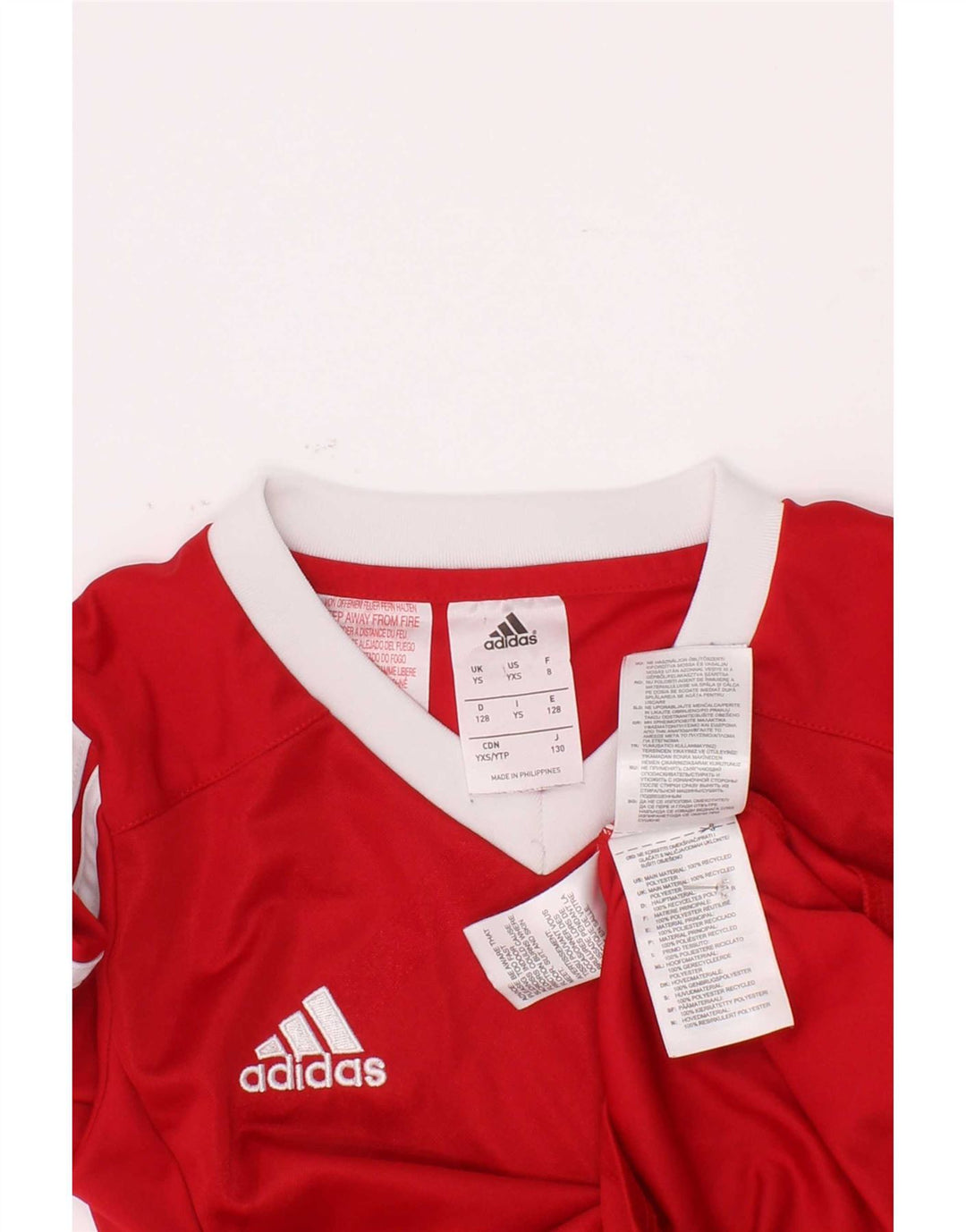 Adidas pentru băieți Climalite Top cu mânecă lungă 7-8 ani, roșu mic Colorblock