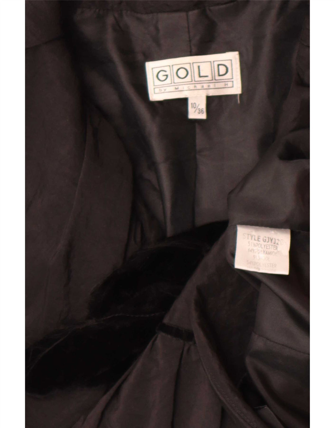 Jachetă Blazer pentru femei Gold By Michael H UK 10 Poliester negru mic