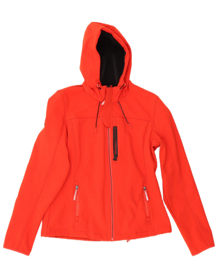 SUPERDRY Womens Windtrekker Hooded Windbreaker Jacket UK 12 Medium Red Vintage Superdry and Second-Hand Superdry from Messina Hembry 