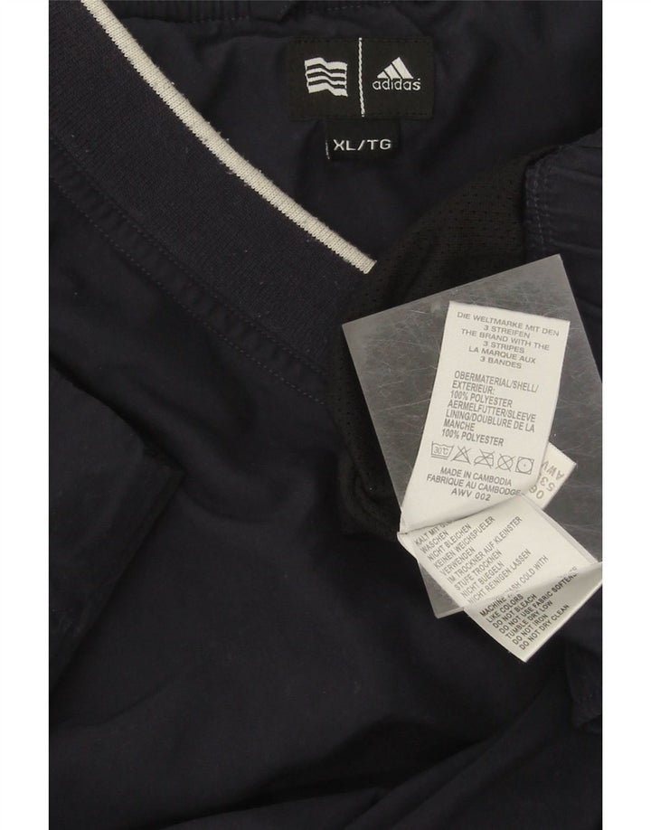 ADIDAS Mens Short Sleeve Sweatshirt Jumper XL Navy Blue Polyester Vintage Adidas and Second-Hand Adidas from Messina Hembry 