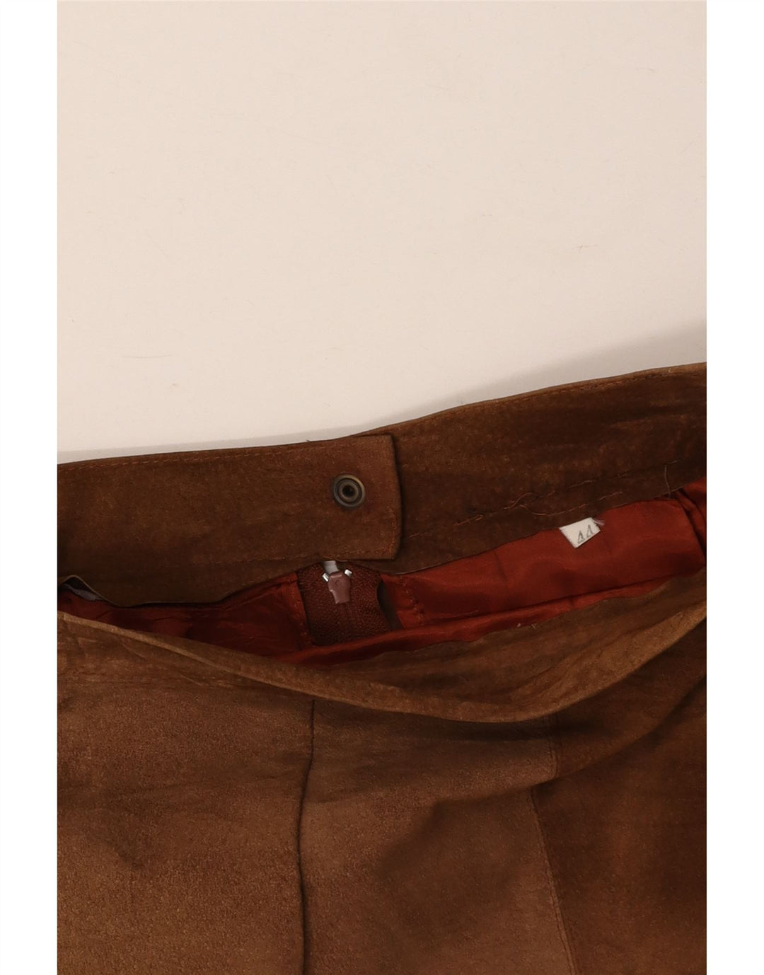 Fusta de piele intoarsa pentru femei VINTAGE IT 44 Medium W28 Maro