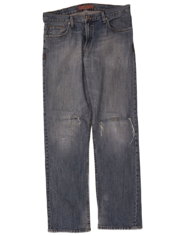 Blugi Distressed drepte pentru bărbați Lee L34 L34 Bumbac albastru
