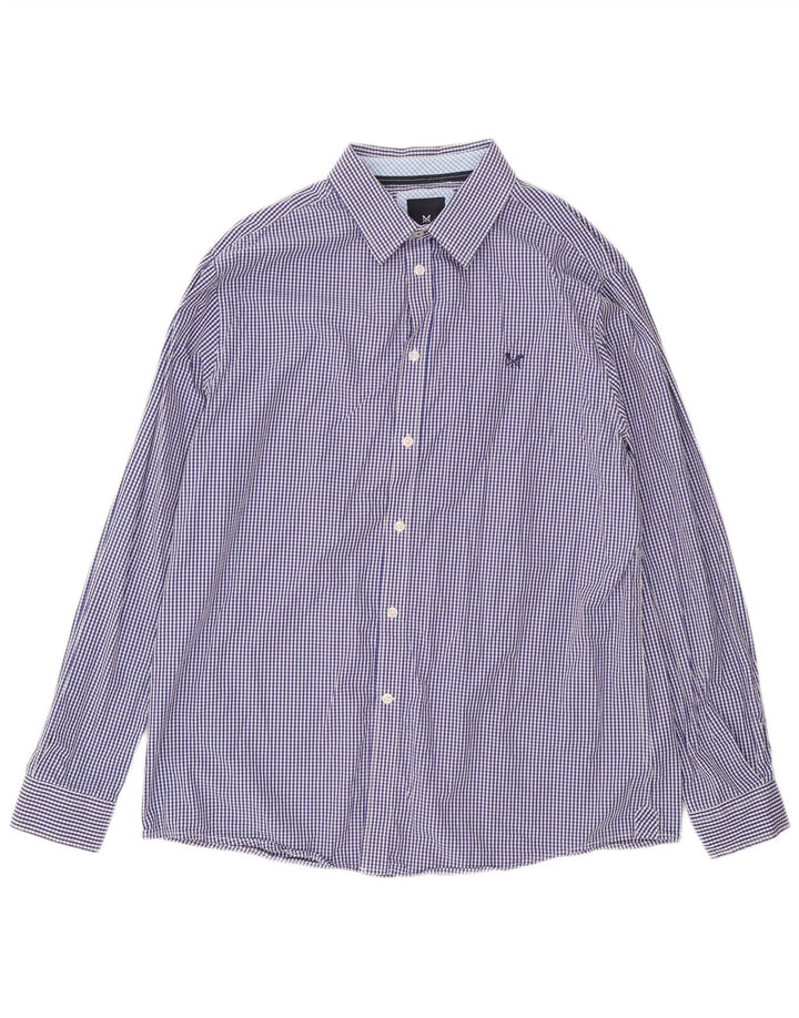 Cămașă clasică pentru bărbați J. Crew, XL, bumbac vichy albastru