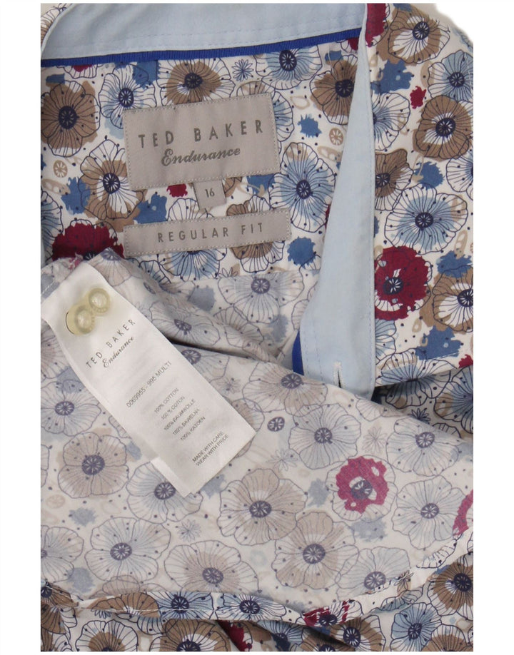 TED BAKER Boys Regular Fit Shirt 15-16 Years Multicoloured Floral Cotton