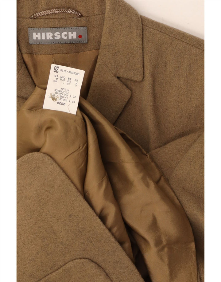 HIRSCH Womens 3 Button Blazer Jacket UK 12 Medium Beige Wool Vintage Hirsch and Second-Hand Hirsch from Messina Hembry 