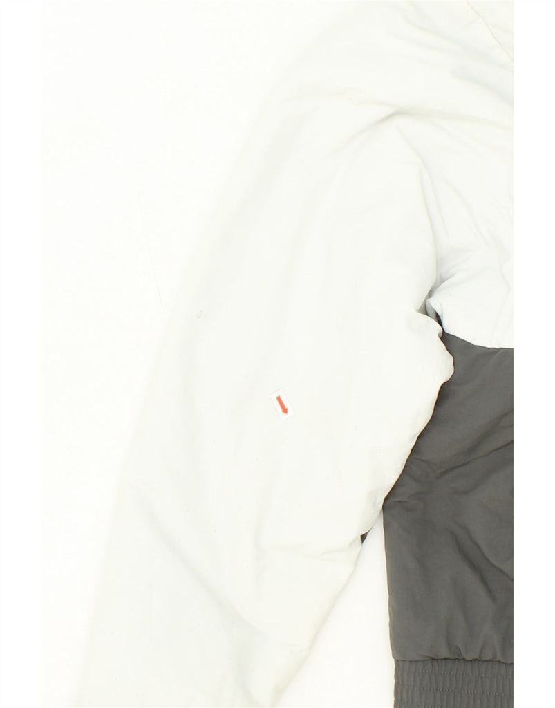 ADIDAS Womens Hooded Windbreaker Jacket UK 12/14 Medium Grey Colourblock Vintage Adidas and Second-Hand Adidas from Messina Hembry 