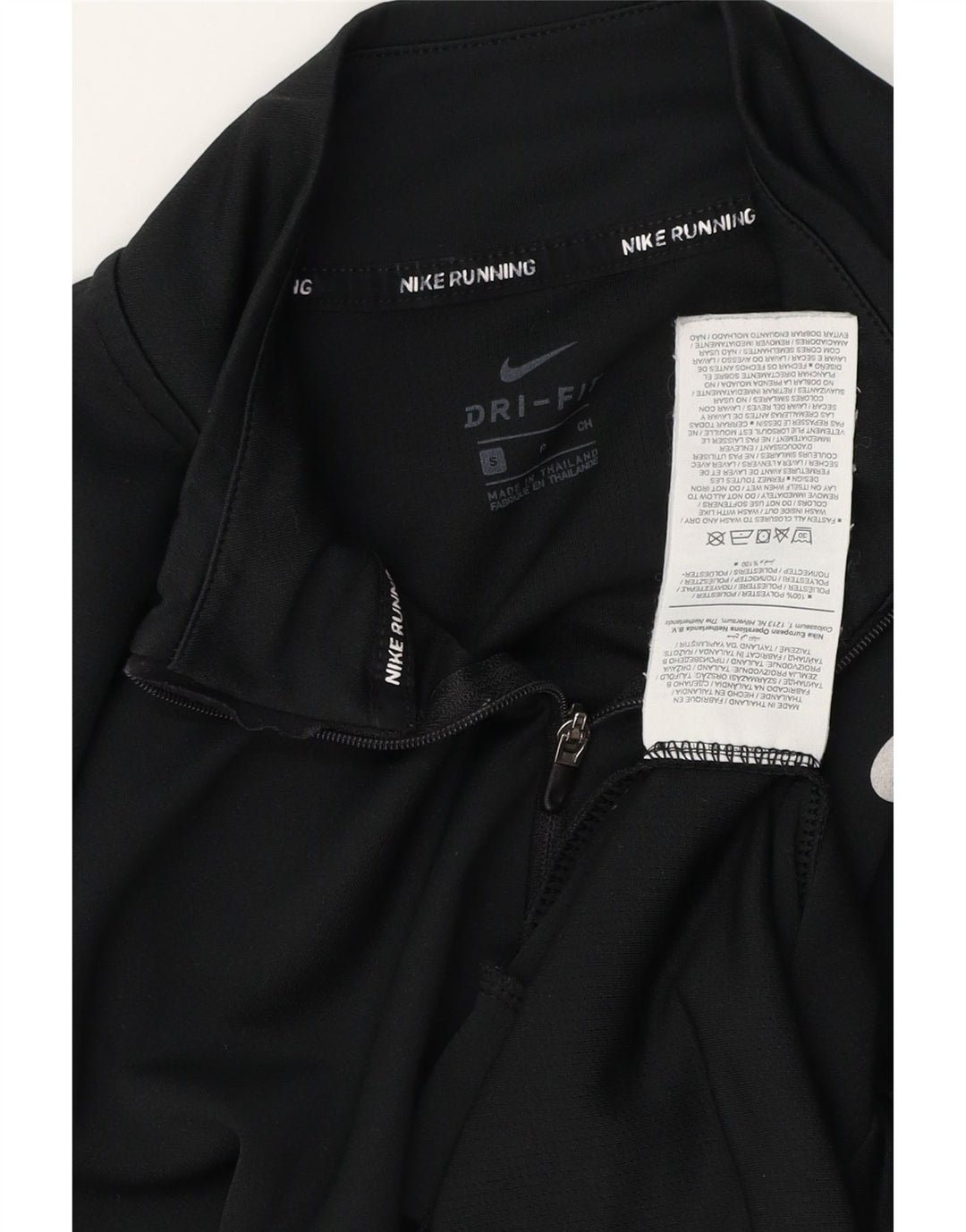 Top de trening NIKE Dri Fit, cu fermoar și gât, pentru femei, UK 10, negru