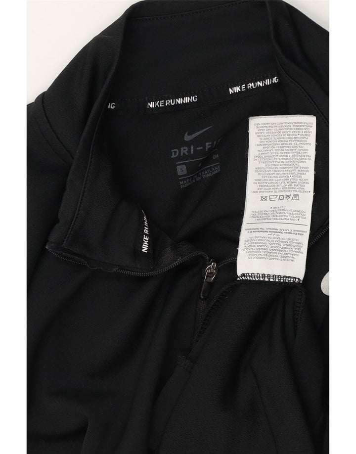 Top de trening NIKE Dri Fit, cu fermoar și gât, pentru femei, UK 10, negru