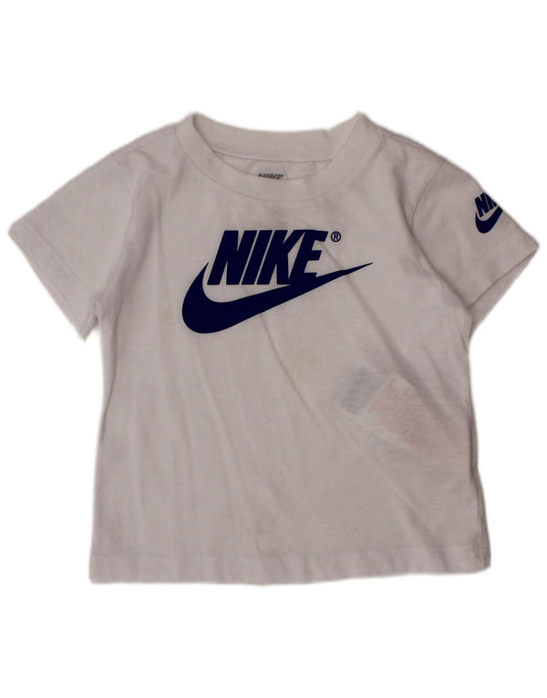 Tricou grafic NIKE pentru bebelusi baieti Top 18-24 luni bumbac alb