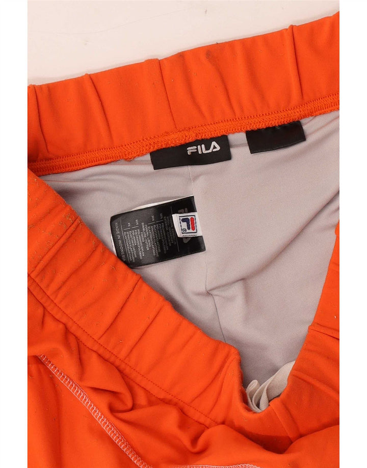 Pantaloni scurți sport Fila pentru bărbați, portocaliu mediu, poliamidă color bloc
