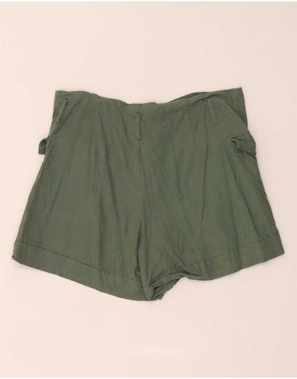 Pantaloni scurți cargo pentru femei cu talie înaltă Zara XL W32 in verde