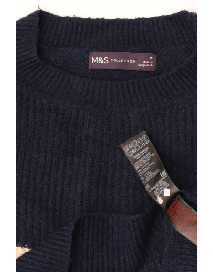 Pulover pentru femei Marks & Spencer cu decolteu triplu UK 14 Medium Bleumarin