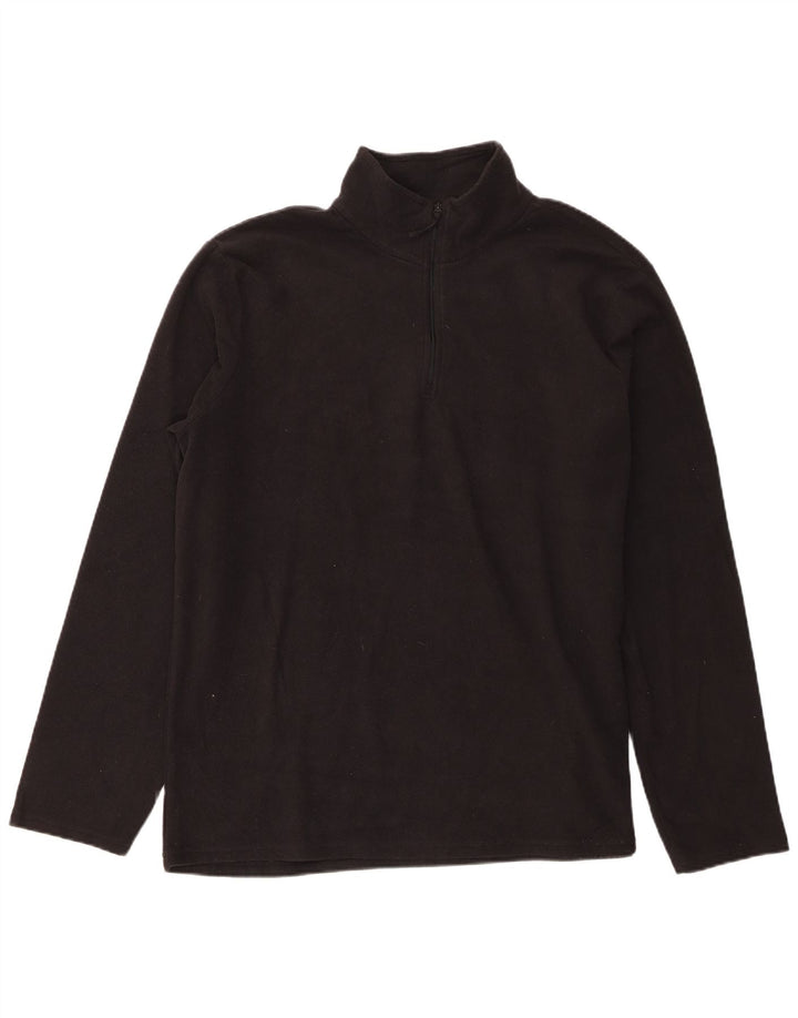 Jumper pentru bărbați Mountain Warehouse, din lână, cu fermoar, XL, poliester negru