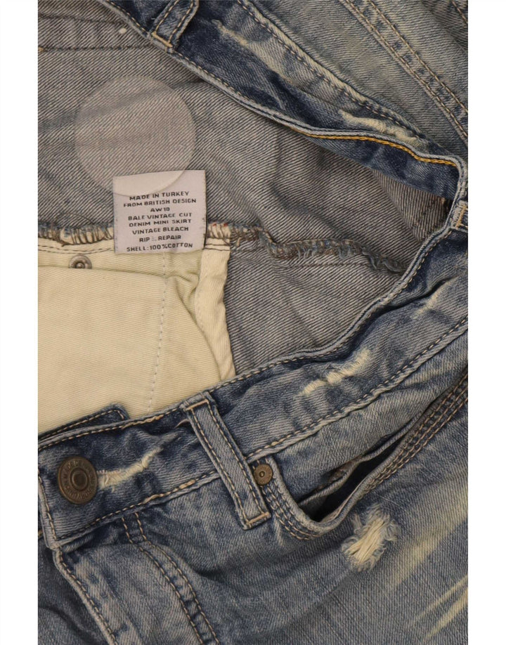 Fusta mini denim distressed pentru femei Superdry Medium W34 Bumbac albastru