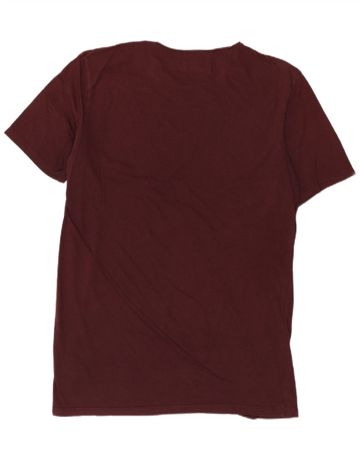 Tricou lung pentru bărbați ZARA Top mare Burgundy