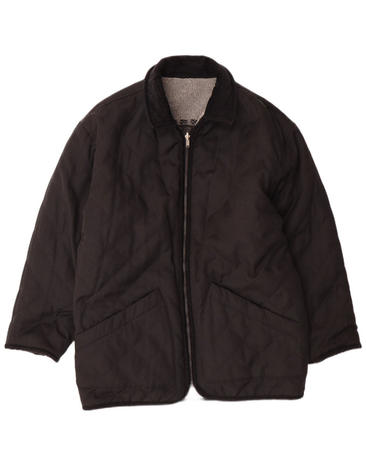 VINTAGE Jachetă pentru bărbați cu grafică reversabilă din lână UK 38 Medium Gri Fair Isle