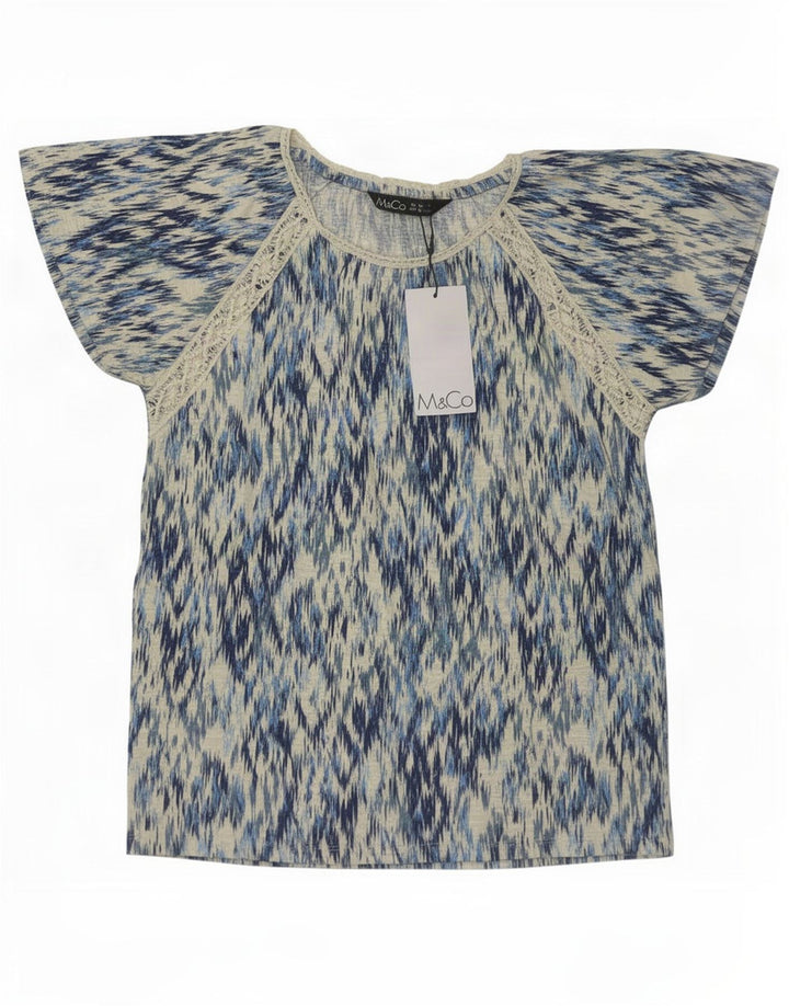 Bluză pentru femei M&Co Top UK 10 Small Blue Ikat Bumbac