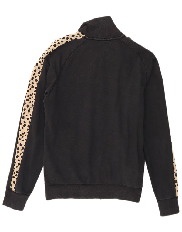 Jachetă de top de trening supradimensionată Puma pentru femei UK 10 Small Black Animal Print