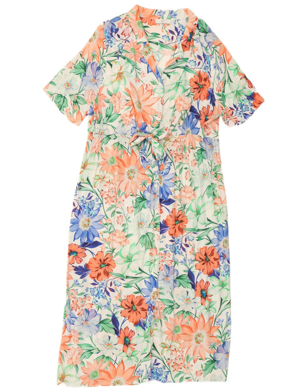 Rochie cămașă cu mânecă scurtă pentru femei Wallis UK 18 XL, multicoloră, florală