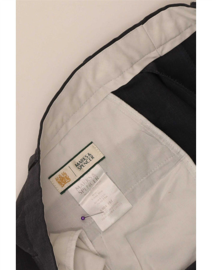 Marks & Spencer Pantaloni drepți pentru bărbați L38 L31 Poliester bleumarin