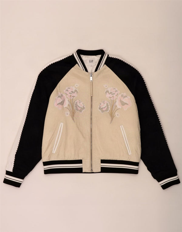 Jachetă bomber supradimensionată pentru femei Gap, UK 16, mare, bej, raion floral