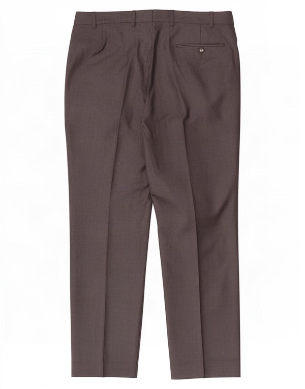 Marks & Spencer Pantaloni de costum drept autograf pentru bărbați L36 L31 Lână gri