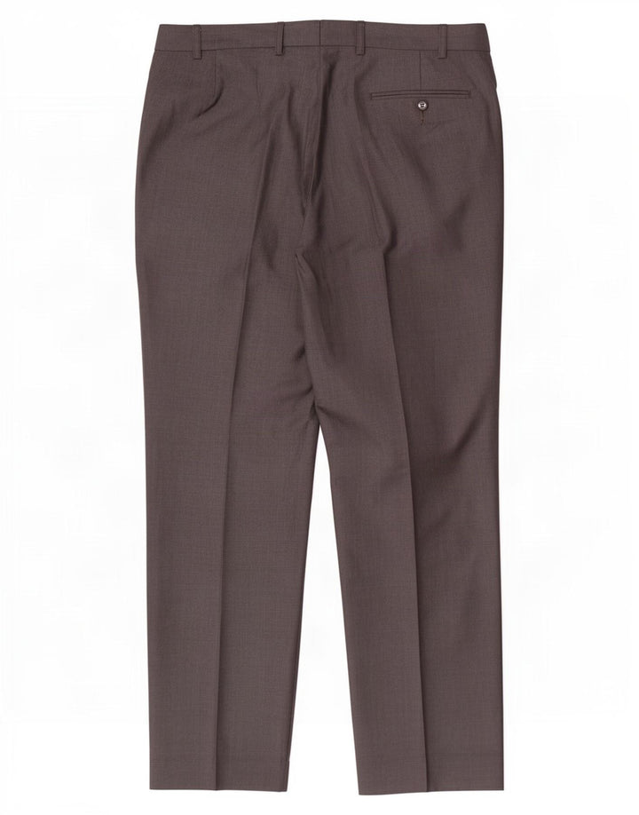 Marks & Spencer Pantaloni de costum drept autograf pentru bărbați L36 L31 Lână gri