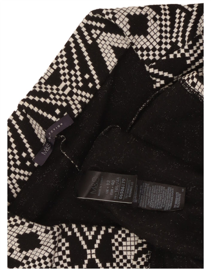 Fusta creion pentru femei Marks & Spencer UK 12 Medium W30 Negru Geometric