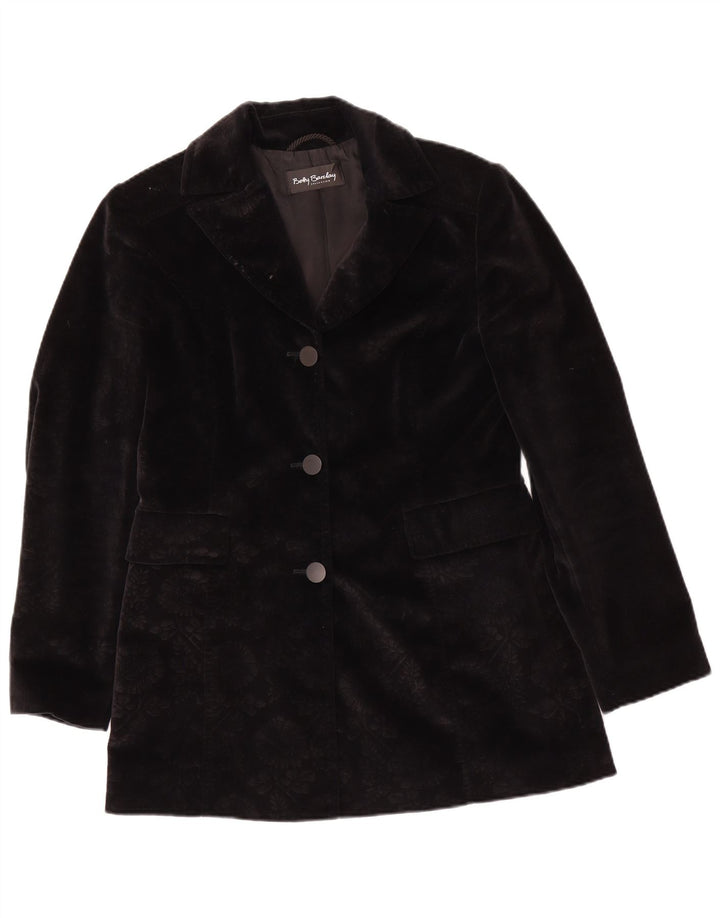 Betty Barclay Jachetă Blazer cu 3 nasturi pentru femei UK 12 Medium Black Floral