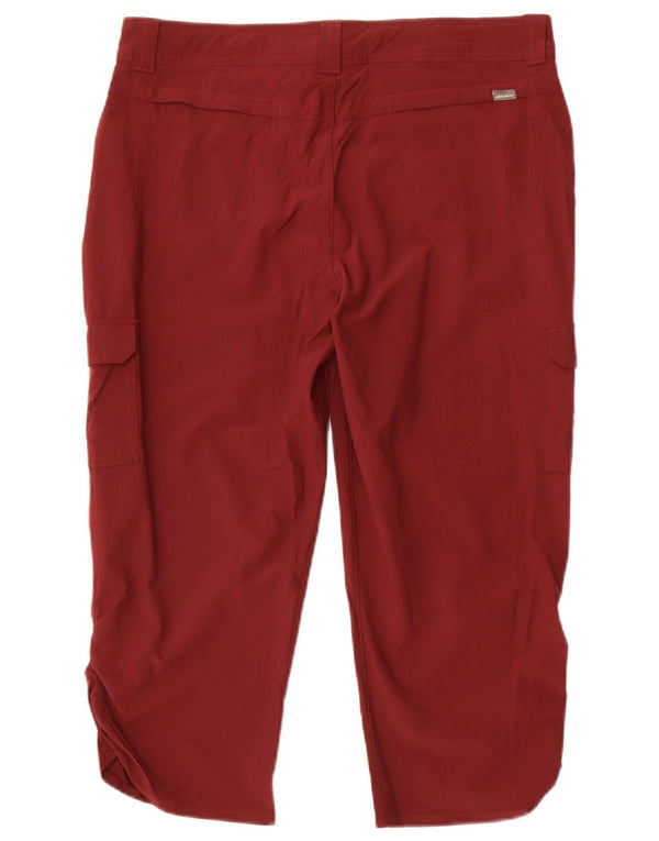 Pantaloni capri cargo pentru femei Eddie Bauer US 10 Large W34 L20 Burgundy