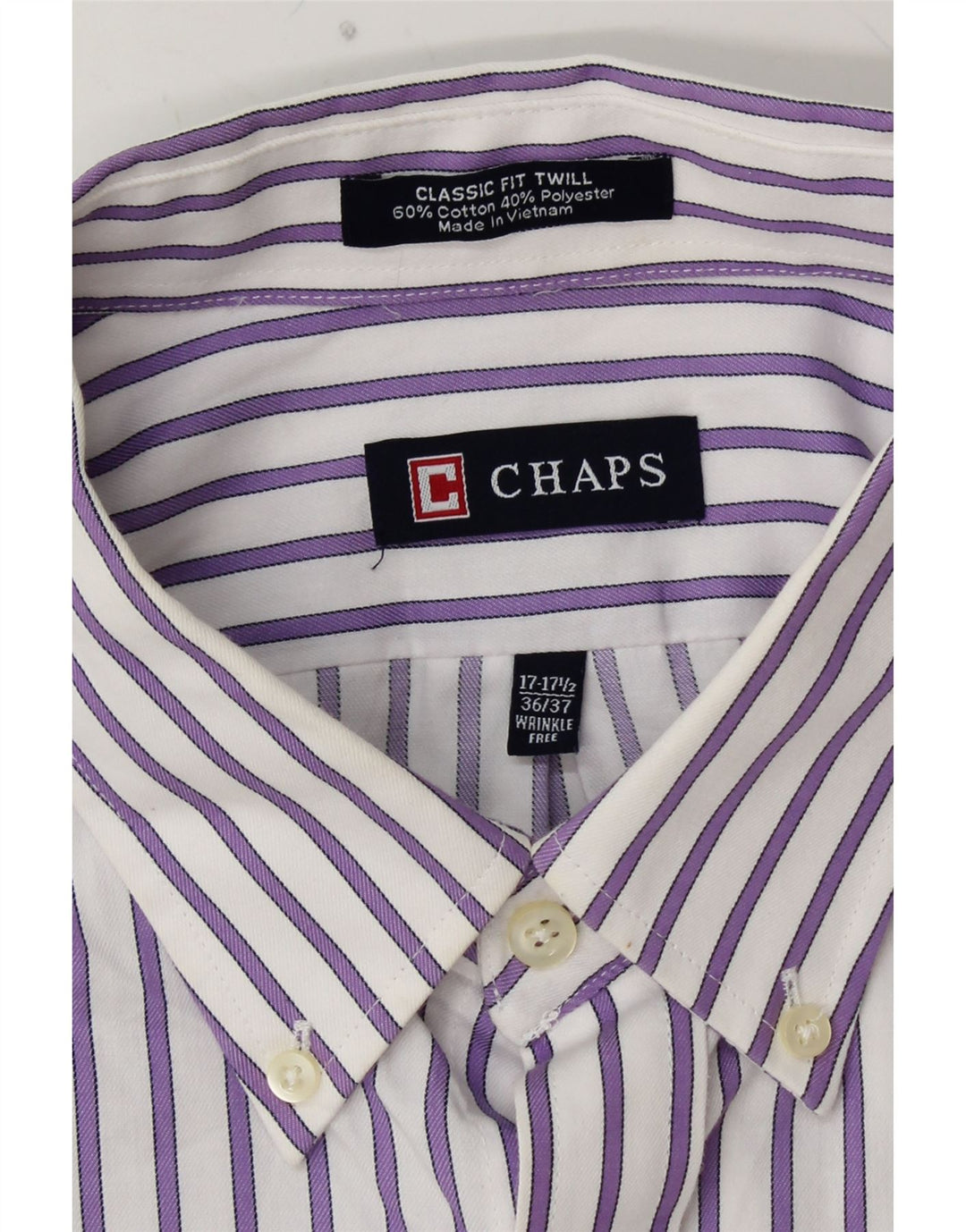 Cămașă clasică pentru bărbați CHAPS Mărimea 17 17 1/2 XL, bumbac cu dungi violet