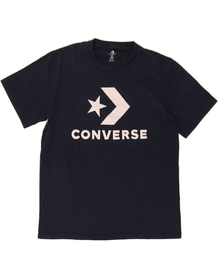 CONVERSE Mens Graphic T-Shirt Top Medium Navy Blue Vintage Converse and Second-Hand Converse from Messina Hembry 