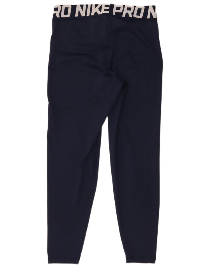 Leggings cu grafice Nike Dri Fit pentru femei UK 14 Poliester mediu albastru bleumarin